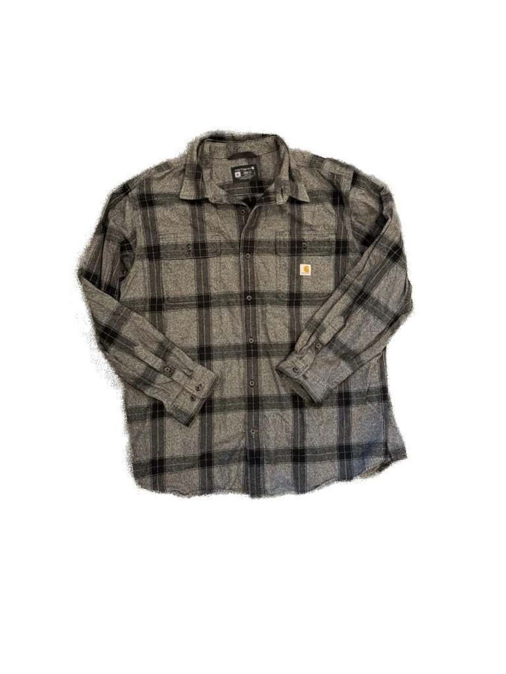 Carhartt Rugged Flex Loose Fit Midweight Flannel Plaid Shirt Size XL Asphalt